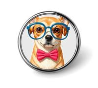 Nœud papillon souple pour chien de compagnie - Badge rond surdimensionné en émail - Broche à boutons - Décoration de vêtements unisexe - Porte-badge, chapeaux, sacs, chemises