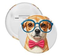 Nœud papillon souple pour chien de compagnie, grand bouton personnalisé en forme de lunettes en fer blanc, convient pour les enseignants, les infirmières, les médecins, le personnel, accessoires de