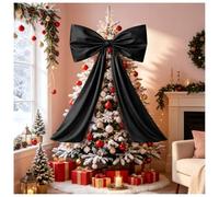 Nœud pour Cime d'arbre de Noël, 61×91cm Grand Nœuds Satin pour Murs Portes | Grands Boucles Satin Décoratives, Nœud l'arc de Topper d'arbre de Noël pour Noël, Nouvel et Carnaval