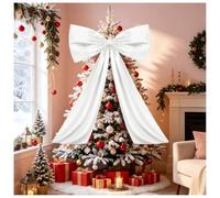 Nœud pour Cime d'arbre de Noël, 61×91cm Grand Nœuds Satin pour Murs Portes | Grands Boucles Satin Décoratives, Nœud l'arc de Topper d'arbre de Noël pour Noël, Nouvel et Carnaval
