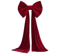 Nœud pour cime d'arbre de Noël, 61 x 254 cm, très Grands nœuds en Velours Rouge pour la Maison, décoration de Sapin Noël, Couronne Murale, Salle fête, Fournitures décoration Vacances, nœu