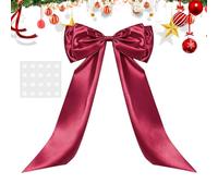 Nœud Pour Cime De Sapin De Noël De 240 Cm, Très Grand Nœud De Sapin De Noël, Ruban Vintage En Satin Avec Longue Banderole, Décoration Légère À Suspendre Pour Les Vacances, Pour Porte D'escalier