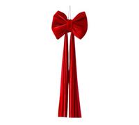 Nœud pour Cime De Sapin | Grand Ornement en Velours Pré-noué - Grand Nœud pour Sapin De Noël | pour Extérieur Porte Clôture Escalier Arrière Plan Maison Fête Automne Saint Valentin Décorations