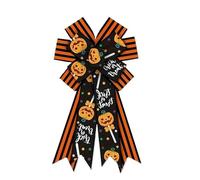 NœUd Pour Couronne D'Automne Lot de 2 grands nœuds for couronnes d'Halloween, motif citrouille orange et noir à rayures, for porte d'entrée, bonbons ou friandises Pour Une FêTe à La Maison(Candy)