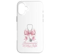 Nœud Rose RN Coquette, infirmière drôle, Romantique, 12 Heures Coque pour iPhone 16 Plus