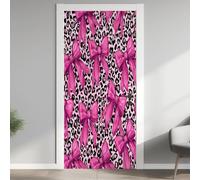 Nœud Rose Sticker Mural, Léopard Rose Clair Autocollants De Porte Muraux Décoration Poster Murale, Animal Sauvage Stickers de Porte Imperméable Vinyle 80x200 cm