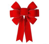 Nœud rouge résistant aux intempéries 32 cm extérieur jardin | Aspect velours, résistant aux intempéries pour l'extérieur, 32 x 50 cm, idéal comme pointe d'arbre, rouge vif