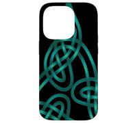 Nœud Triangle avec Fils Doubles Aqua Coque pour iPhone 14 Pro