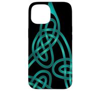 Nœud Triangle avec Fils Doubles Aqua Coque pour iPhone 15
