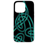 Nœud Triangle avec Fils Doubles Aqua Coque pour iPhone 15 Pro Max