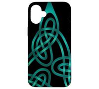 Nœud Triangle avec Fils Doubles Aqua Coque pour iPhone 16 Plus