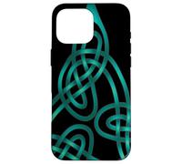 Nœud Triangle avec Fils Doubles Aqua Coque pour iPhone 16 Pro Max