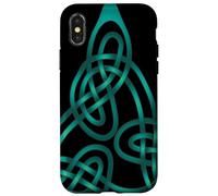 Nœud Triangle avec Fils Doubles Aqua Coque pour iPhone X/XS