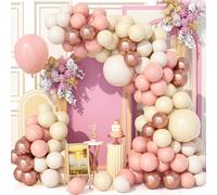 Nude Beige Balloon Bow Kit, 143 Pieces Garland Balloons Party Apricot Cream Rose Gold For Birthday Baby Shower Birthday Wedding Carnival Supplies Party Decoration
