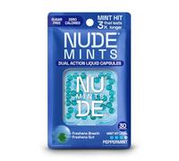 NUDE Menthes | Capsules liquides double action | Menthe arrosage bouche - Dure 3 fois plus longtemps - 3 fois plus fort - Traitement extrême de la mauvaise haleine pour adultes - Sans sucre, 0