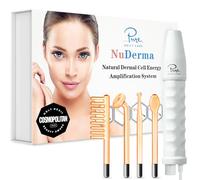 NuDerma Machine portable de thérapie de la peau haute fréquence avec néon - Traitement de l'acné - Raffermissement de la peau - Réduction des rides - Cernes - Yeux gonflés - Stimulateur de follicules