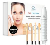 NuDerma Machine portable de thérapie de la peau haute fréquence avec néon - Traitement de l'acné - Raffermissement de la peau - Réduction des rides - Cernes - Yeux gonflés - Stimulateur de follicules