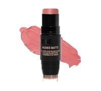 Nudestix Nudies Bâton de blush avec pinceau mélangeur, couleur mate 3 en 1 pour joues, yeux, lèvres, maquillage crémeux pour un look naturel, sain et jeune, 7 g (Épices coquines)