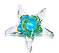 Nudiuhis Décoration de Table en Cristal Faite à la Main en Verre soufflé à, Ornements d'étoile de mer, Transparent et Vert