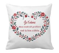 Nudoraw Cadeau Couple Noel Cadeau pour Son Copain Copine Cadeau Mariage Noce de Coton Original Utile Amoureux Amour Cadeau pour Couple Mari Ma Femme Saint Valentin Homme Housse de Coussin 45x45