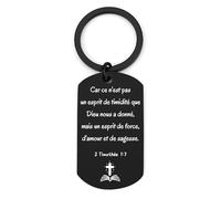 Nudoraw Cadeau Noel Bible Porte Clef Cadeau Parrain Marraine Bapteme Cadeaux Bapteme Fille Garcon Filleule Original Merci Cadeaux Baptemes Invité Porte Bonheur Secret Santa Saint Valentin Porte Clé