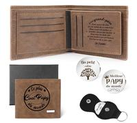 Nudoraw Cadeau Papy Portefeuille Cadeau Grand Pere Cadeaux Papi Grand Père Anniversaire Idee Cadeaux pour Grands Père Papi Grand-Pere Fete des Peres Coffret Saint Valentin Fete des Grands Pere Noel