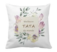 Nudoraw Cadeau Tata Noel Cadeau pour Tata Coussin Idee Cadeaux Tatas Anniversaire Original de Coeur Amour Bapteme Merci Cadeaux pour ma Tatas Secret Santa Saint Valentin Housse de Coussin 45x45