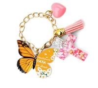 Nudoraw Cadeau Tata Noel Cadeau pour Tata Porte Clef Idee Cadeaux Tatas Anniversaire Original de Coeur d'Amour Bapteme Cadeaux pour ma Tatas Secret Santa Saint Valentin Porte Clef Femme Porte-Clés
