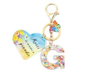 Nudoraw Porte Clef Femme Lettre G Porte-clés avec Initiales Portes Clés Lettre G Porte-clés Initiale Petit Cadeau Noel Cadeau Merci pour Cette Année Cadeaux Remerciement Idée Cadeaux Secret Santa