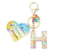 Nudoraw Porte Clef Femme Lettre H Porte-clés avec Initiales Porte Clés Lettre H Portes-clés Initiale Petit Cadeau Noel Cadeau Merci pour Cette Année Cadeaux Remerciement Idée Cadeaux Secret Santa