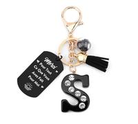 Nudoraw Porte Clef Femme Lettre S Porte-clés avec Initiales Porte Clés Lettre S Porte-clés Initiale Petit Cadeau Noel Cadeau Merci pour Cette Année Cadeaux Remerciement Idée Cadeaux Secret Santa Nior