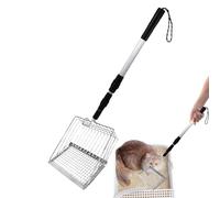 Nudorpn Bac à litière pour chat - En métal - Avec pelle profonde - Poignée longue - Pour la maison, les personnes âgées, les animaux de compagnie - Petit espace de vie