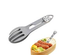 Nudorpn Backpacking Spork, Couverts en titane 2 en 1 Cuillère et fourchette pliables - Couverts de camping multifonctions pour voyage, barbecue, randonnée, pique-nique en plein air