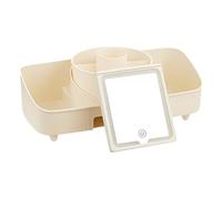 Nudorpn Boîte de Rangement cosmétique, Organisateur de Maquillage avec Miroir,Boîte de Rangement cosmétique de Grande capacité avec Miroir | Étui à cosmétiques Multifonctionnel attaché à Un Baril