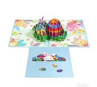 Nudorpn Carte D'Anniversaire En 3D - Carte en Relief Œuf et Lapin de Pâques Souvenir en Papier | De Message Sincère Pour La Fête De Pâques | pour l'Entourage Amis Famille et Enseignants