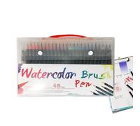 Nudorpn Crayons de peinture aquarelle - Avec pointe pinceau - Kit d'outils de dessin - Marqueurs pour journal intime, adultes, école, bricolage, activités pour