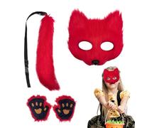 Nudorpn Déguisement Renard Enfant | Accessoires de Déguisement pour Halloween | Renard Enfant Adulte avec Masque Patte Queue | pour Fête Événement Masquerade Convention Carnaval Vacances
