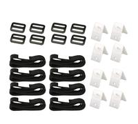 Nudorpn Enrouleur de piscine mobile - Enrouleur pour film solaire, lot de 8 bandes de fixation, pinces et boucles, sangles de maintien pour piscine universelle (2,8 x 1,7 pouces)