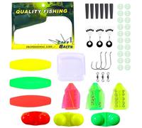 Nudorpn Équipement de pêche au Bar, Matériel de Pêche à la Ligne, Ensemble d'Hameçons et Leurres, pour Eau Salée Lac Rivière Étang Surf Camping Poisson Chat Truite Bar Crappie