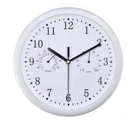 Nudorpn Horloge Murale d'extérieur de 25 cm, résistante aux intempéries, avec thermomètre et hygromètre, Horloge pilotée étanche pour terrasse, Balcon, Jardin, décoration de la Maison