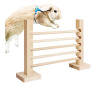 Nudorpn Lapin Jump Bar - Jouet en bois avec parcours d'obstacles pour petits animaux - Jouet d'exercice réglable en hauteur pour enrichir la cage et l'enclos