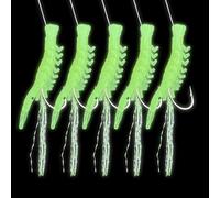 Nudorpn Lot de 5 hameçons de pêche à la carpe avec phosphorescents - Appâts réalistes pour la mer, l'eau douce, le lac, l'eau salée, la pêche en surf, la perche, la pêche en rivière