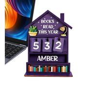 Nudorpn Panneau Compteur De Livres,Traqueur De Lecture Manuel En Bois Rustique Décoratif,Écriteau Compteur De Lecture Pour Amateur De Livres - pour Bureau Table Salon Salle