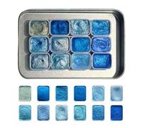 Nudorpn Peinture aquarelle pailletée, 12 couleurs Kit éducatif | Ustensiles de peinture portables pour débutants, filles, anniversaire, école à la maison, art enthousiaste, matériel créatif