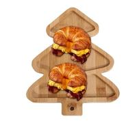 Nudorpn Planche à fromage | Planche à fromage de Noël en bois | Assiette à apéritif pour sushis, fruits, pain, biscuits, service à la maison, table de fête, dîner, fête
