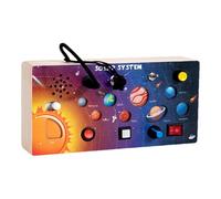 Nudorpn Planche d'activités sensorielle, jeu de planète, avec éclairage LED, portable, motricité fine, jouet éducatif interactif pour la maison et les déplacements