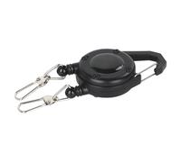 Nudorpn Porte-badge rétractable | Avec et anneau porte-clés robuste | Porte-badge Reel avec cordon en acier - Pour la pêche, l'extérieur, le camping, la randonnée, l'escalade, les