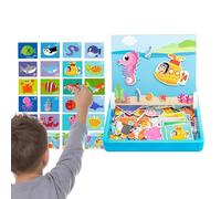 Nudorpn Puzzle magnétique | Jeux de société drôles double face, puzzle portable, jouet de table magnétique, pour tout-petits, filles, enfants, maternelle, école maternelle, salle de jeux, salle de