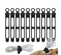 Nudorpn Sangles de Câbles - 10 Pièces Attaches Silicone pour Câbles et Cordons Organisation,Multifonction Serrage Cordon Élastique pour Fils | Extérieur Rangement Voiture Bureau