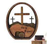 Nudorpn Scène de Pâques vide - 13,97 cm - Décoration de table de Pâques - Signe Jésus et crèche de Jésus - Décoration d'intérieur pour bureau et table